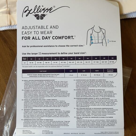 Jobst Compression Bra Bellisse Size 44 C/D Buff/Chamois - Picture 8 of 9